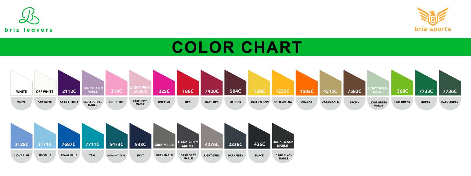 fleece jacket color chart 1